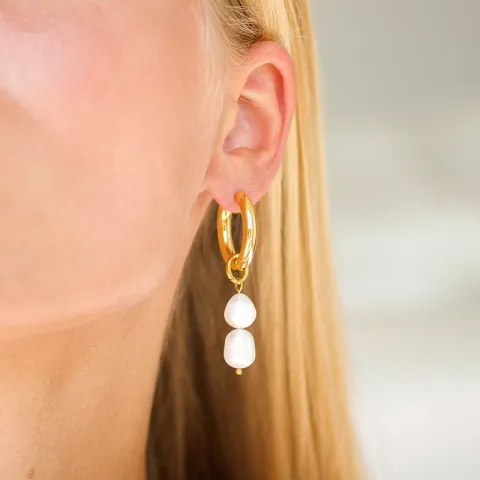 vanntette perle creol i forgylt stål - OCEANA