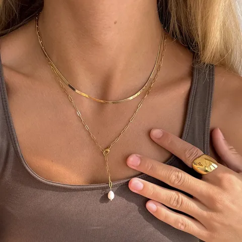 vanntett ring i forgylt stål - OCEANA