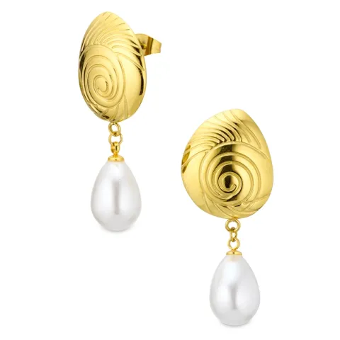 vanntette øredobber i forgylt stål - OCEANA