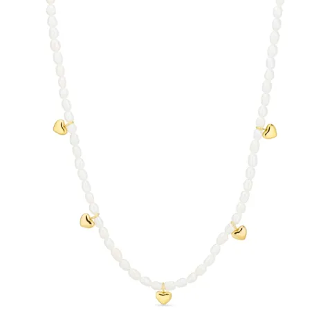 vanntett hjerte halskjede i forgylt stål - OCEANA