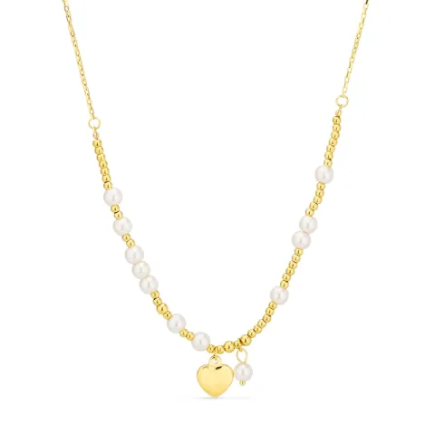 vanntett hjerte halskjede i forgylt stål - OCEANA