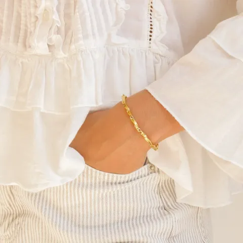 vanntett armbånd i forgylt stål 19 cm x 3 mm  - OCEANA