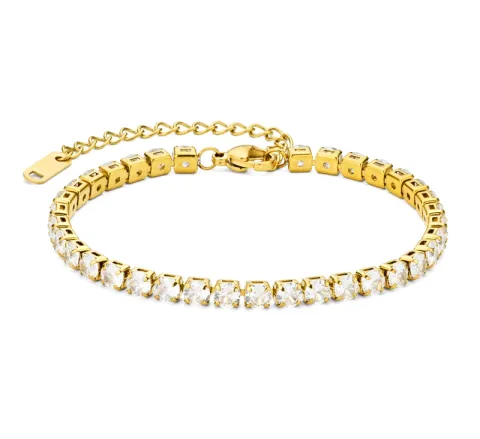 vanntett zirkon armbånd i forgylt stål - OCEANA