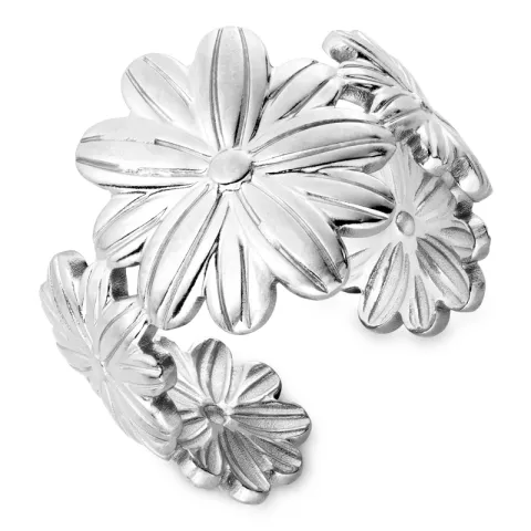 vanntett blomst ring i stål - OCEANA