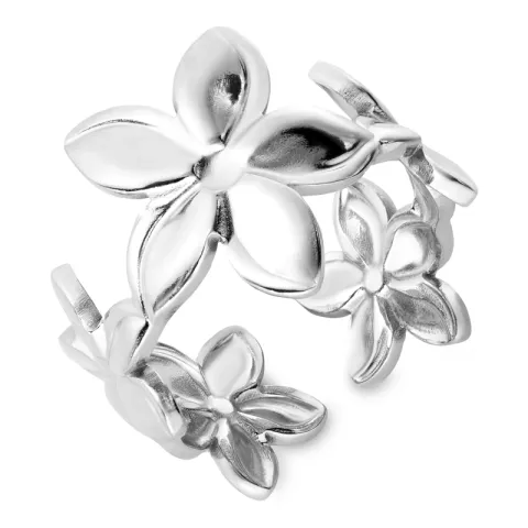 vanntett blomst ring i stål - OCEANA