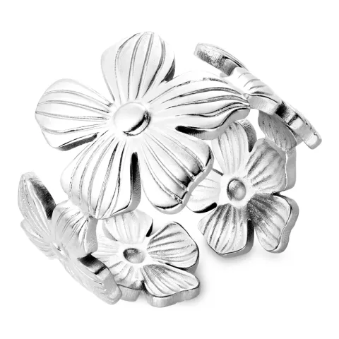 vanntett blomst ring i stål - OCEANA