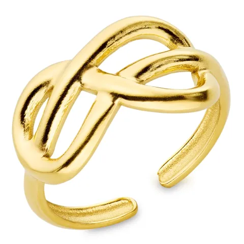 vanntett infinity ring i forgylt stål - OCEANA