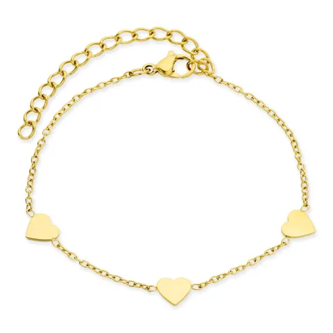 vanntett hjerte armbånd i forgylt stål - OCEANA
