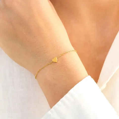 vanntett hjerte armbånd i forgylt stål - OCEANA