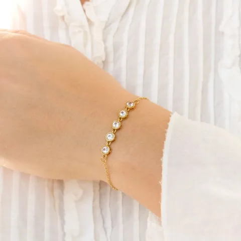 vanntett zirkon armbånd i forgylt stål - OCEANA