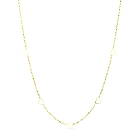 vanntett hjerte halskjede i forgylt stål - OCEANA