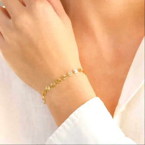 vanntett armbånd i forgylt stål - OCEANA