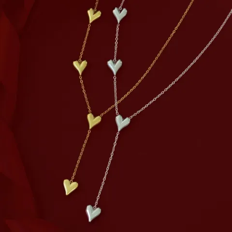 vanntett hjerte halskjede i stål - OCEANA