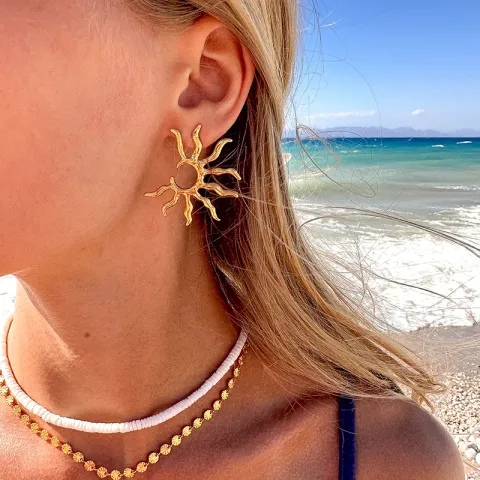 vanntette sol øredobber i forgylt stål - OCEANA