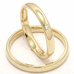 Gifteringer i 9 karat gull 0,02 ct