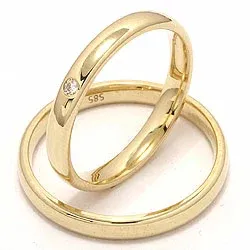 Gifteringer i 9 karat gull 0,02 ct