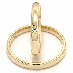 Gifteringer i 9 karat gull 0,02 ct