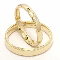 Gifteringer i 9 karat gull 0,02 ct