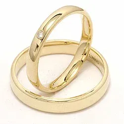 Gifteringer i 9 karat gull 0,02 ct