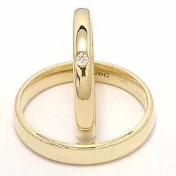 Gifteringer i 9 karat gull 0,02 ct