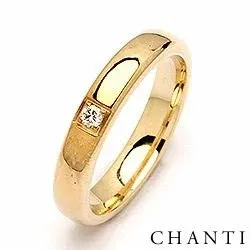 Giftering i 14 karat gull 0,05 ct