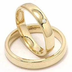 Gifteringer i 9 karat gull 0,02 ct