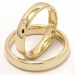 Gifteringer i 9 karat gull 0,02 ct