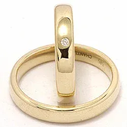 Gifteringer i 9 karat gull 0,02 ct