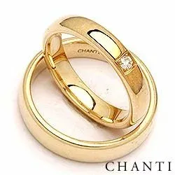 ovale gifteringer i 14 karat gull 0,05 ct - par