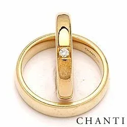 ovale gifteringer i 14 karat gull 0,05 ct - par