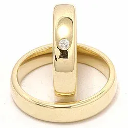 Gifteringer i 9 karat gull 0,05 ct