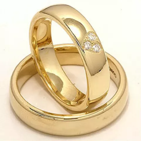 hjerte gifteringer i 9 karat gull 0,075 ct - par