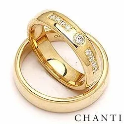 diamant gifteringer i 9 karat gull 0,20 ct - par