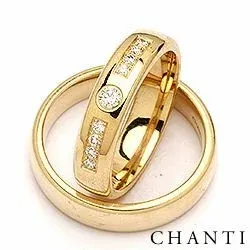 diamant gifteringer i 9 karat gull 0,20 ct - par