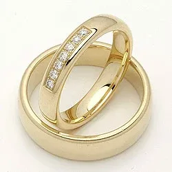 Gifteringer i 14 karat gull 0,116 ct