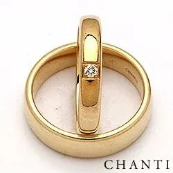 Gifteringer i 14 karat gull 0,05 ct - par