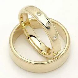 Gifteringer i 14 karat gull 0,045 ct