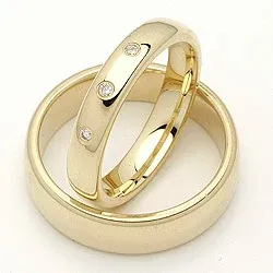 Gifteringer i 14 karat gull 0,045 ct