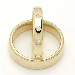 Gifteringer i 14 karat gull 0,045 ct