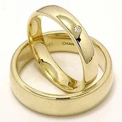 Gifteringer i 9 karat gull 0,02 ct