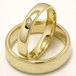 Gifteringer i 9 karat gull 0,02 ct