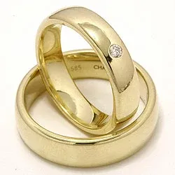 Gifteringer i 9 karat gull 0,05 ct