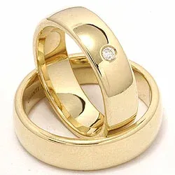 Gifteringer i 9 karat gull 0,05 ct