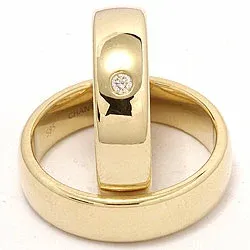 Gifteringer i 9 karat gull 0,05 ct