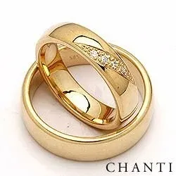 Gifteringer i 9 karat gull 0,04 ct