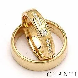 diamant gifteringer i 9 karat gull 0,20 ct - par