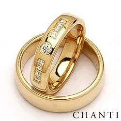 diamant gifteringer i 9 karat gull 0,20 ct - par