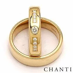 diamant gifteringer i 9 karat gull 0,20 ct - par