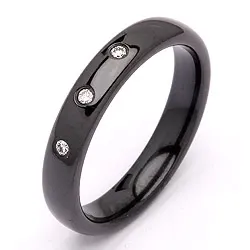 Giftering i svart stål 0,024 ct