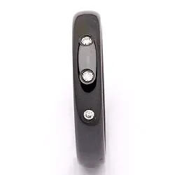 Giftering i svart stål 0,024 ct